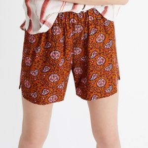 Madewell Drapey Pull-On Shorts in Warm Paisley